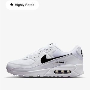 Nike Womens Air Max 90 White/White/Black size 6